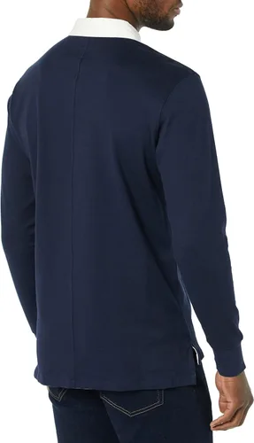 Vista 2 de Tienda Essentials Men's Organic Cotton Long Sleeve Rugby Top (Previously Tienda Aware)