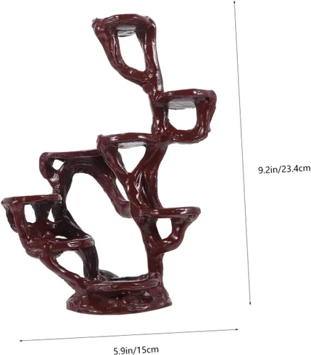 Vista 8 de Yardwe Elegante soporte de planta de resina elevada para maceta, base estable para soporte de bonsái de resina