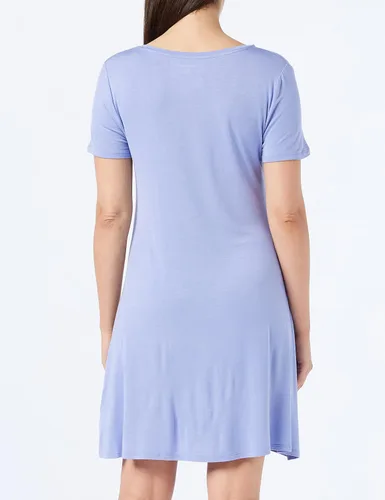 Vista 4 de Tienda Essentials Vestido de manga corta regular con cuello en V para mujer