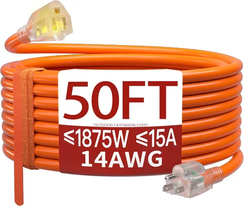 Vista 64 de Cable de extensión corto de 16/3 de 1 pie, cable de extensión negro flexible y duradero, cable de alimentación de 3 clavijas para interiores