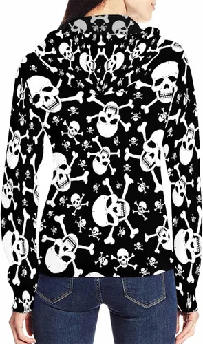 Vista 2 de LOSARON Manga larga para mujer, holgada, con bolsillos, con capucha, cómoda