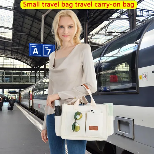Vista 8 de Bolso de mano para mujer con compartimentos, bolso grande de lona para mujer, bolso cruzado de trabajo, portátil, bolsa de libros, bolsos de hombro