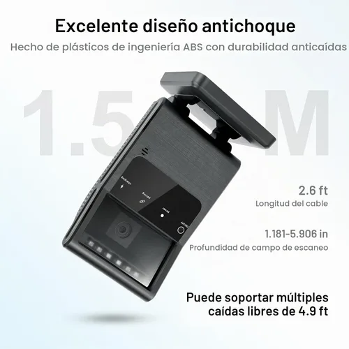 Vista 5 de Escáner de código de barras inalámbrico OBZ, lector de código QR 2D de escritorio manos libres Bluetooth