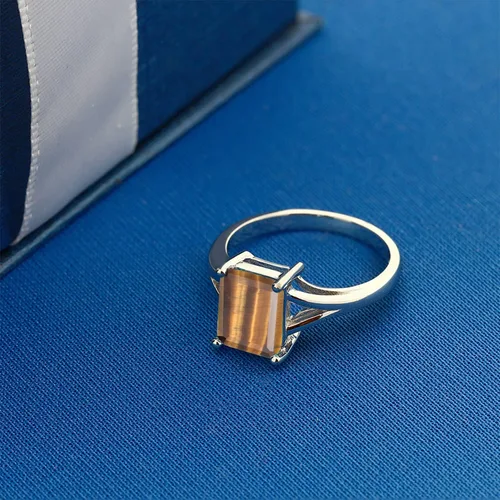 Vista 14 de Gem Stone King Anillo de compromiso solitario con diseño clásico de vástago dividido para mujer, plata de ley 925, piedra natal de piedra preciosa