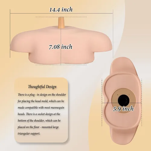 Vista 3 de Soporte de cabeza de maniquí, maniquí de hombro, cosmetología y entrenamiento de peluquería en entornos domésticos y de salón, soporte de hombro