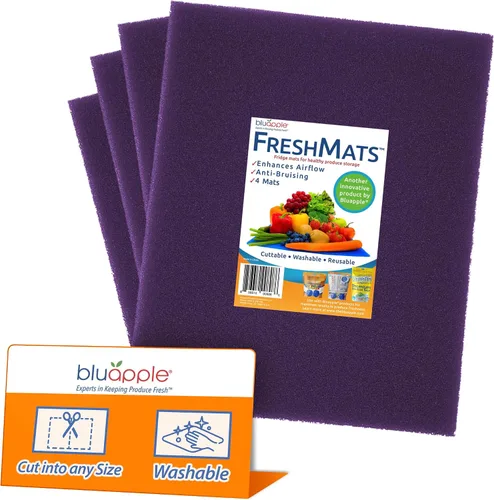 Vista 16 de Bluapple FreshMats, forro para contenedor de refrigerador, tapetes para cajón de refrigerador, forro extensor de vida útil del cajón para verduras