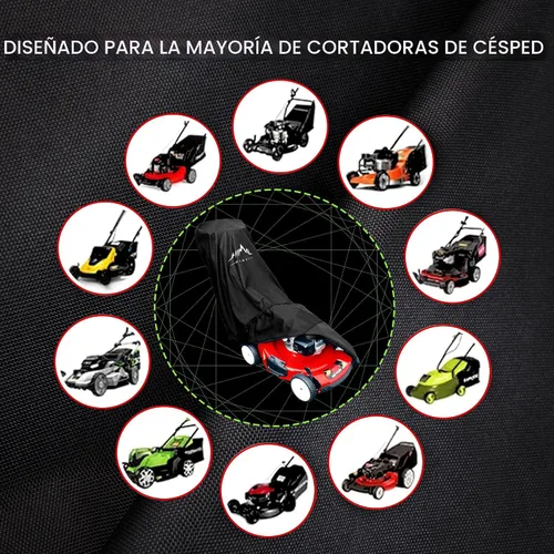 Vista 6 de Himal Outdoors Funda para cortacésped, poliéster 600D resistente al agua, protección UV, ajuste universal con cordón y funda de almacenamiento