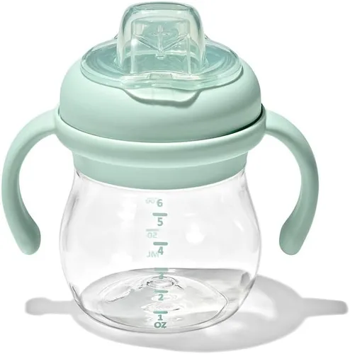 Vista 9 de OXO Tot Transitions - Vaso para sorber de boquilla suave con asas extraíbles, 6 onzas, flor Blossom