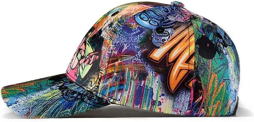 Vista 7 de Quanhaigou Gorra de béisbol estampada sombreros unisex con diseño de graffiti con Snapback y Snapback para el verano