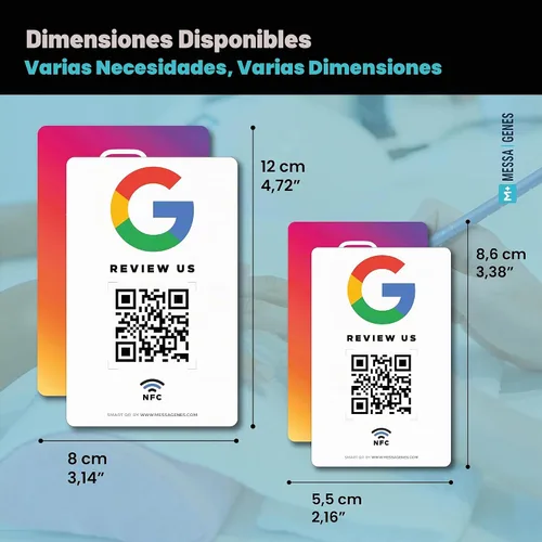 Vista 5 de MESSAGENES Tarjeta de PVC Revítanos en Google QR Code y NFC + Instagram Tarjeta de visita NFC Google Reviews + Instagram Código QR