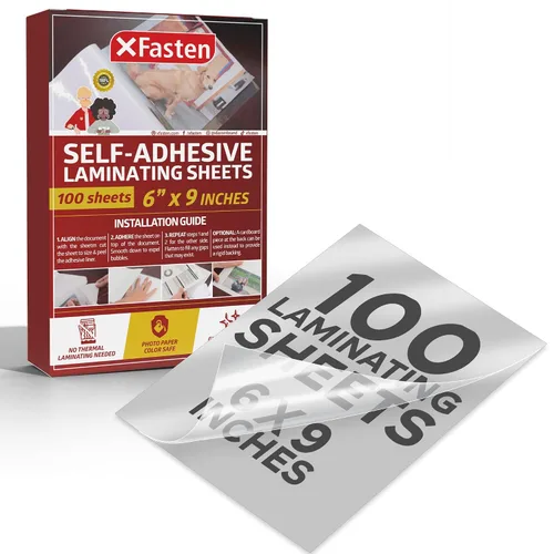 Vista 10 de XFasten Hojas laminadoras autoadhesivas, 9 x 12 pulgadas (paquete de 50), 4.76 pulgadas de grosor
