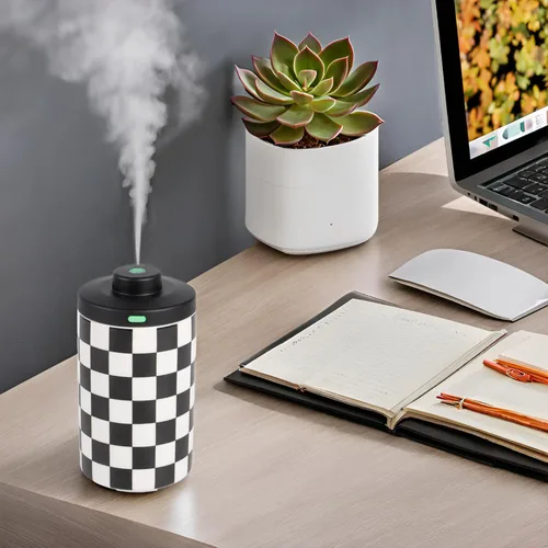 Vista 4 de Difusor sin agua para aceites esenciales, nebulizador a batería, mini máquina portátil de aire de aroma silencioso con 3 ajustes de niebla