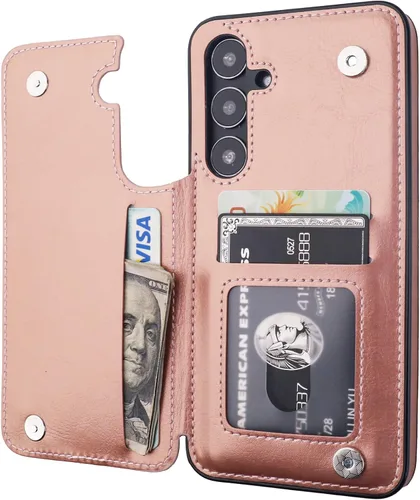 Vista 125 de ONETOP - Funda tipo cartera para Samsung Galaxy S22 con tarjetero, color negro Kickstand,ID/Cash Holder,Case Wallet with Card Slots,Double