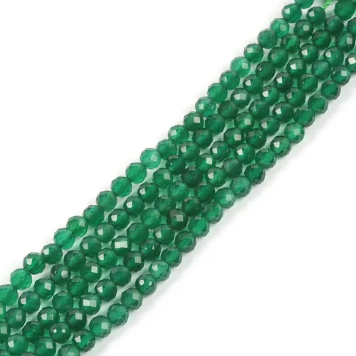 Vista 48 de Cuentas Redondas Facetadas de Ópalo Verde de 4 mm Sueltas de 16 Pulgadas para Hacer Joyas