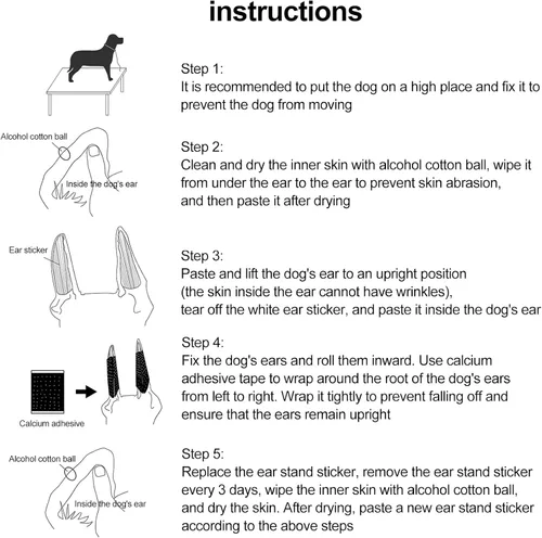 Vista 9 de 1 par de parches de soporte para orejas de perro, calcomanías de soporte para orejas de perro, herramienta de soporte para orejas de perro, soporte