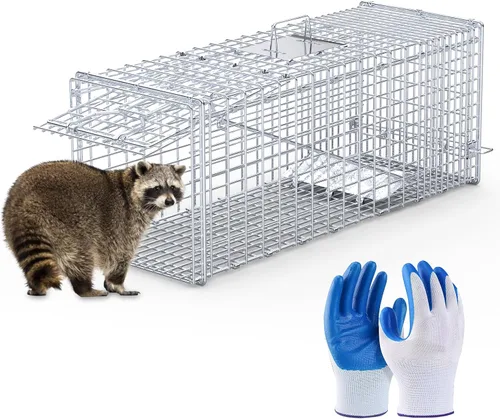 Vista 11 de Trampa de jaula de animales vivos de 26 pulgadas, trampas plegables