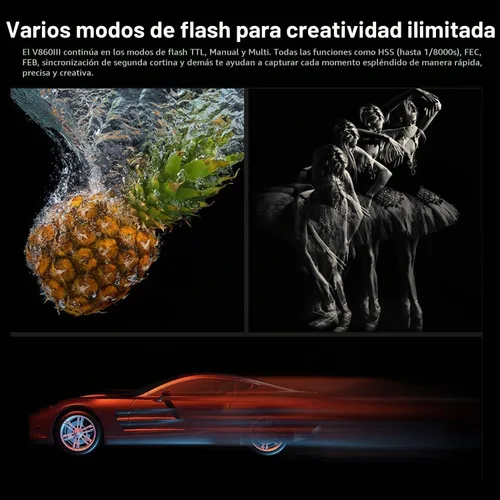 Vista 7 de Flash de cámara Godox V860III-S para cámara Sony, flash Speedlight Speedlite, 76Ws 2.4G TTL HSS 1/8000s, 480 flashes de potencia completa, batería