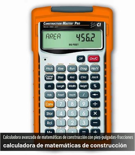 Vista 3 de Calculated Industries 4065 Construction Master Pro Advanced Construction Math Calculadora de fracciones de pies y pulgadas para contratistas