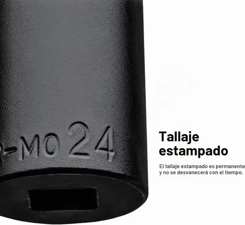 Vista 6 de Capri Tools CP55010 - Toma de impacto poco profunda de 0.394 in, accionamiento de 1/2 pulgada, 6 puntos, métrico