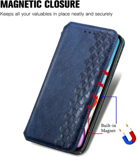 Vista 6 de Funda compatible con Xiaomi Poco X3 GT, compatible con Redmi Note 10 Pro (China) 5G con cierre magnético con soporte para tarjetas, color azul