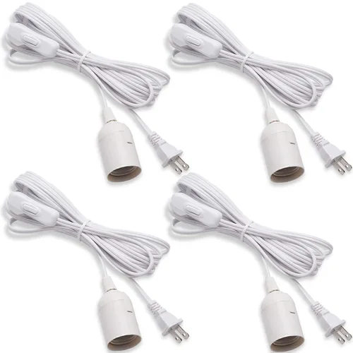 Vista 11 de JACKYLED Cable de extensión colgante para farol, UL 12 pies, E26 E27, interruptor de encendido/apagado, iluminación colgante para cocina