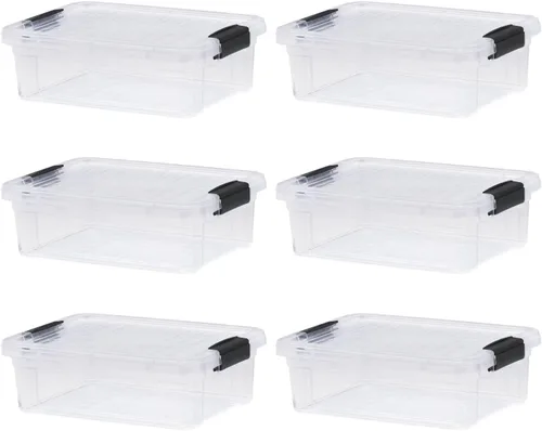 Vista 156 de Superio Mini contenedor de almacenamiento de plástico para crayón, suministros de arte y estuche de costura, organizador pequeño apilable