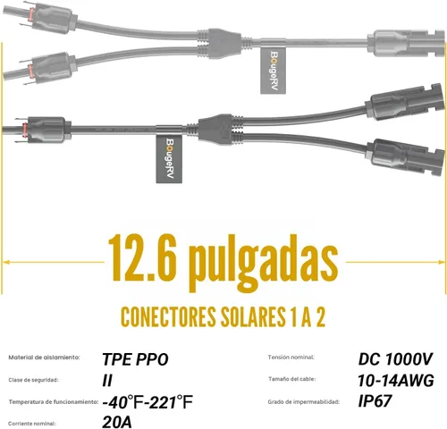 Vista 7 de BougeRV - Kit de herramientas de enchufe de cable adaptador paralelo para panel solar de derivación en Y