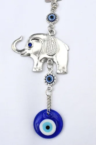 Vista 3 de Decoración para colgar en la pared de elefante azul con elefante de la suerte -021