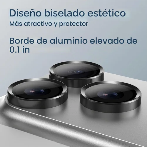 Vista 3 de Protector de lente de cámara para iPhone 17 Pro Max, vidrio templado 9H con marco de aleación de aluminio, compatible con iPhone 17 Pro/16 Pro