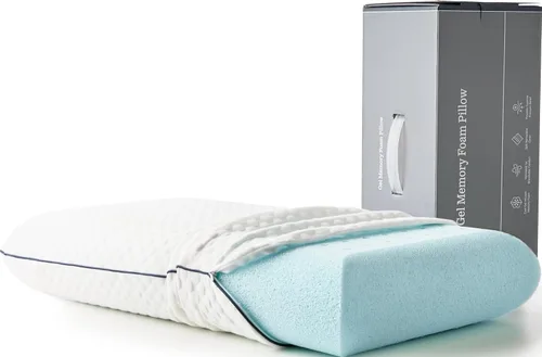 Vista 25 de WEEKENDER Almohada de espuma viscoelástica de gel, tamaño estándar, sensación firme media, soporte para cuello y hombros, para dormir de lado