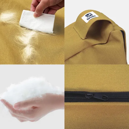 Vista 5 de Sytopia Cama de lona indestructible para perros de 42 pulgadas con funda impermeable lavable extraíble para perros extragrandes, almohadilla