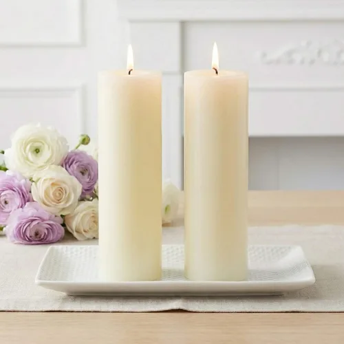 Vista 21 de Richland® Juego de 20 velas de pilar de 2 x 3 pulgadas, color marfil sin perfume