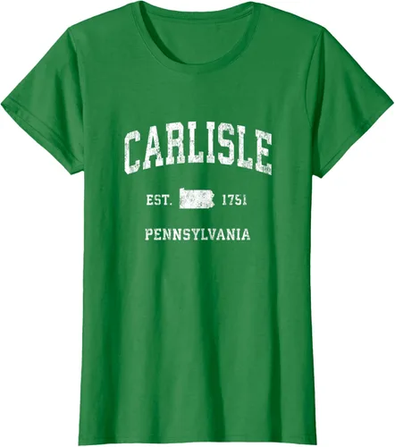Vista 25 de Carlisle Pennsylvania PA - Camiseta deportiva vintage con diseño deportivo, Negro, S
