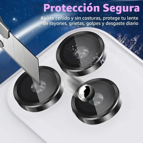 Vista 2 de Protector de Lente de Cámara para iPhone 17 Pro/17 Pro Max, Protector de Cámara de Vidrio Templado Individual con Bandeja de Instalación Compatible