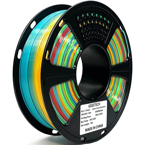 Vista 12 de GEEETECH Filamento PLA de color dorado sedoso de 0.069 libras, filamento de seda brillante para impresora 3D, carrete de 2.2 libras, precisión