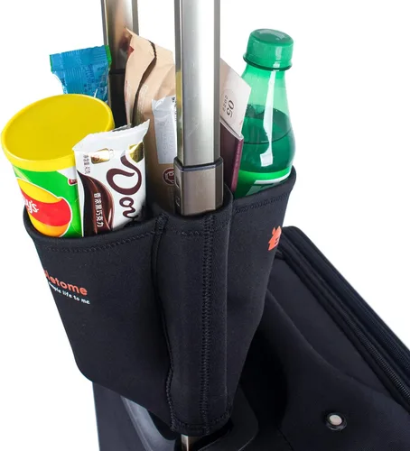 Vista 5 de simpletome Portavasos para equipaje con manos libres, accesorio para bolsa de bebidas, estilo simple, materiales elásticos, fácil de instalar