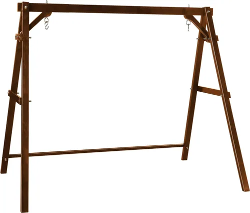 Vista 11 de VINGLI Marco de columpio para porche de 6.2 pies, soporte de madera resistente de 660 libras, soporte de columpio de madera con barra de conexión