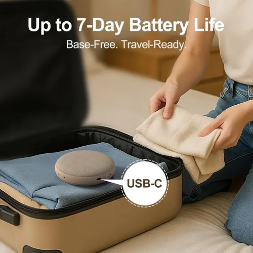 Vista 6 de REACHER Reloj despertador vibratorio de viaje para adultos con sueño pesado, reloj despertador digital doble, compacto debajo de la almohada