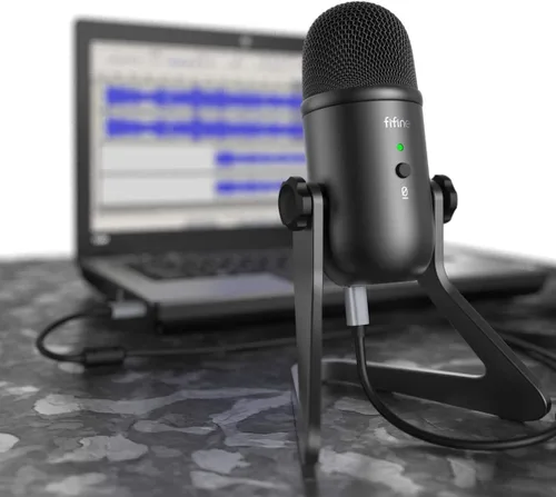 Vista 6 de FIFINE Micrófono de podcast USB K678 para grabación en streaming