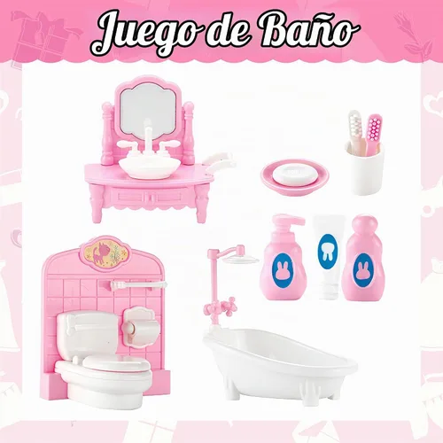 Vista 3 de Juego de 20 muebles y accesorios para casa de muñecas, muebles para casa de muñecas, mini muebles para casa de muñecas, 1 a escala 12, dormitorio