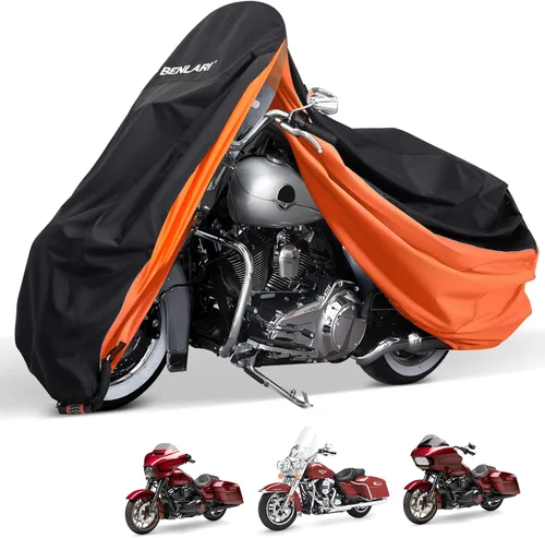 Vista 8 de Benlari Funda impermeable mejorada para motocicleta compatible con Sportster, Iron 883, Forty-Eight, Nightster Special, Superlow, Superlow 1200T