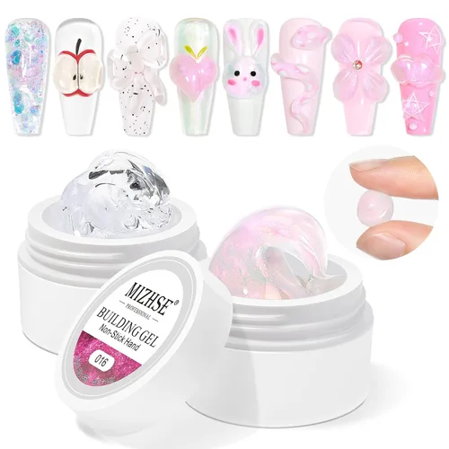 Vista 16 de MIZHSE - Gel constructor sólido para uñas, 3.53 oz, gel para esculpir 3D transparente para uñas 3.53 oz transparente