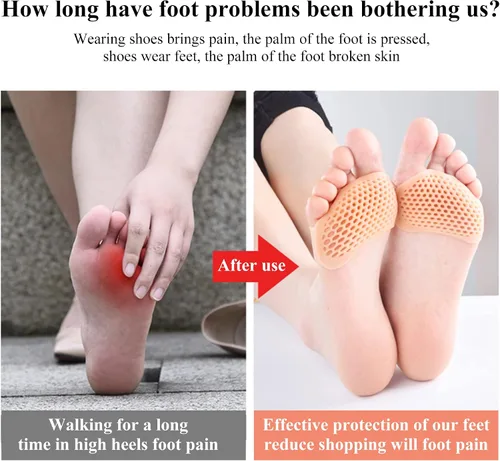 Vista 4 de Almohadillas metatarsianas para mujeres y hombres, paquete de 8 cojines para aliviar el dolor de pies, almohadillas de panal para el neuroma