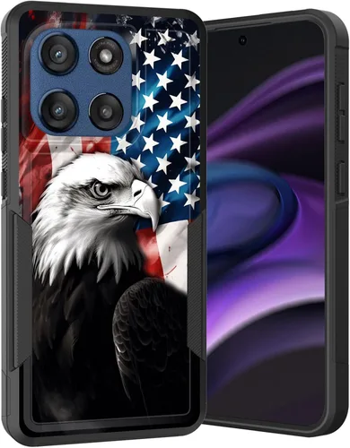 Vista 163 de para Moto G Play 4G 2024, funda de dos capas híbrida resistente y a prueba de golpes, PC duro + silicona suave protectora para Motorola Moto G Play