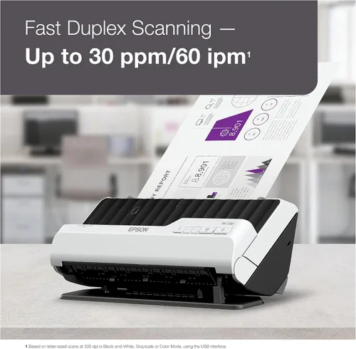 Vista 3 de Epson Escáner de documentos de escritorio compacto dúplex DS-C330 con alimentador automático de documentos (ADF)