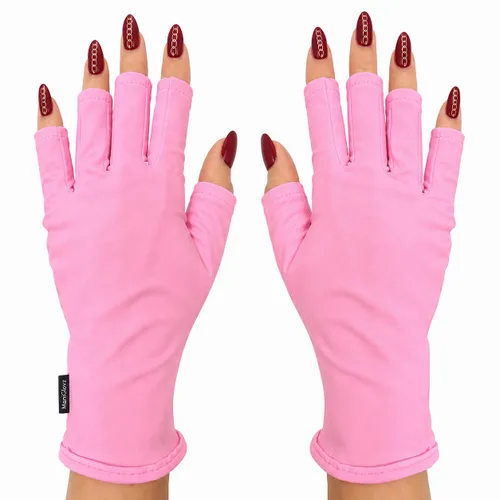Vista 69 de ManiGlovz - Guantes de uñas originales con protección UPF 50+ UV Manicura de gel y guantes anti UV sin dedos para mujeres Se pueden utilizar