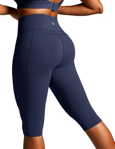 Vista 11 de Leggings capri con bolsillos para mujer, leggings de cintura alta hasta la Negro