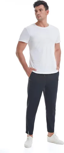 Vista 3 de Pantalones de viaje elásticos para hombre, entrepierna de 27 pulgadas, de secado rápido, ligeros, pantalones deportivos casuales con bolsillos
