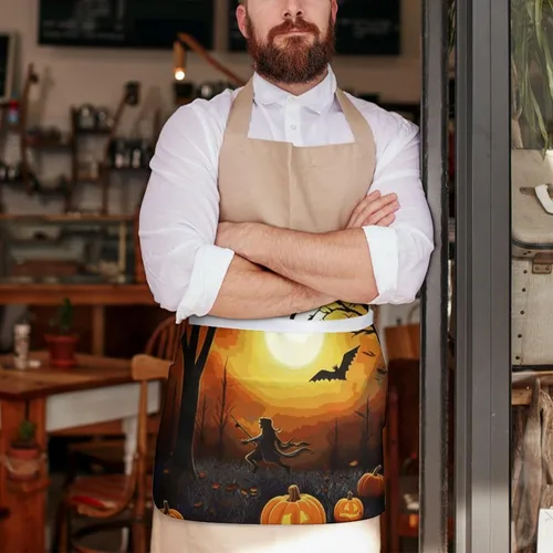Vista 7 de Server Aprons with 3 Pockets Waist Apron Waterproof Half Apron Short Cooking Aprons Bib