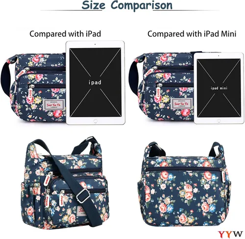 Vista 4 de YYW Bolso cruzado para mujer, multifuncional, para uso diario, viajes, trabajo